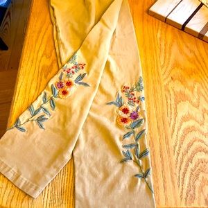 April Cornell mustard yellow leggings